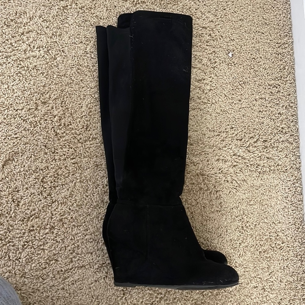 Over the knee black suede boots size 7